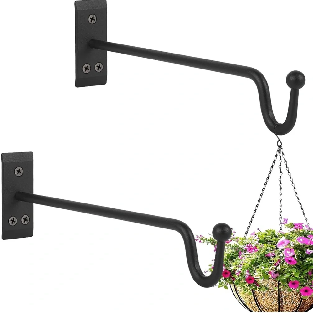 Hanging Plant Bracket Heavy Duty Metal Hangers Outdoor Indoor Wall Hooks Planter